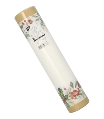 Product foto van Tafellopers airlaid 24 m x 40 cm “Mistletoe and Pinecone”