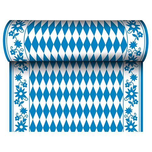 Product foto van Tafellopers airlaid Beiers blauw 24m x 40cm
