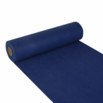 Product foto van Tafellopers stof donkerblauw 24m x 40cm nonwoven Soft Selection