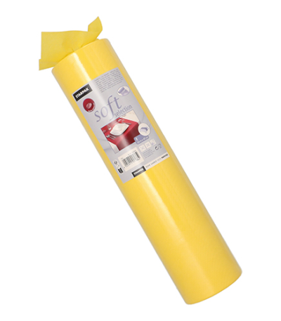 Product foto van Tafellopers stof geel 24m x 40cm Soft Selection