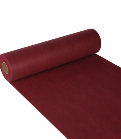 Product foto van Tafellopers stof nonwoven bordeaux 24m x 40cm Soft Selection