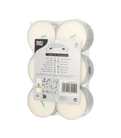 Product foto van Theelichten stearine wit set van 12 59mm