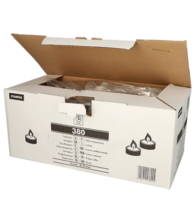 Product foto van Theelichten wit set van 380 39mm 15mm