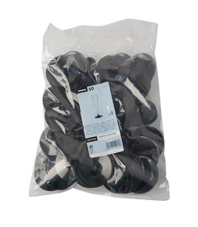 Product foto van Voetjes voor glazen zwart groot rond set van 50 6