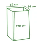 Product foto van Vuilniszakken papier bruin set van 2 240l Pure 120cm x 52cm x 34cm 2-laags