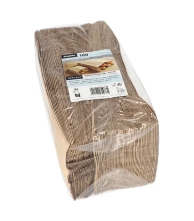 Product foto van Warmhoudzakken papier bruin set van 100 met PE-inleg 24x10