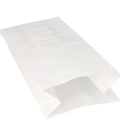 Product foto van Warmhoudzakken papier wit set van 100 28x13x8cm met PE-inleg