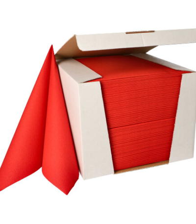 Product foto van 100 Servetten "ROYAL Collection" 1/4 vouw 40 cm x 40 cm rood