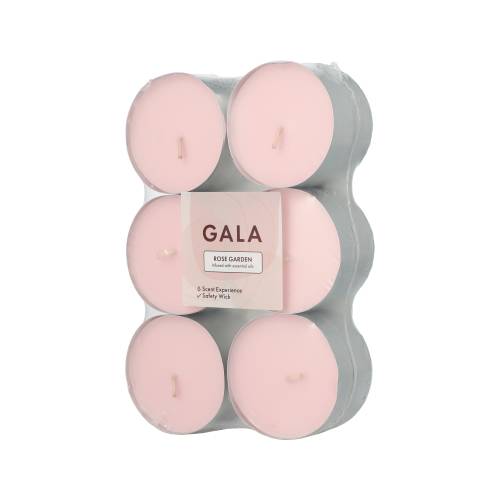 12 "GALA" Maxi geurtheelichten Ø 58 mm · 24 mm roze - Rose Garden Product foto van 12 "GALA" Maxi geurtheelichten Ø 58 mm · 24 mm roze - Rose Garden