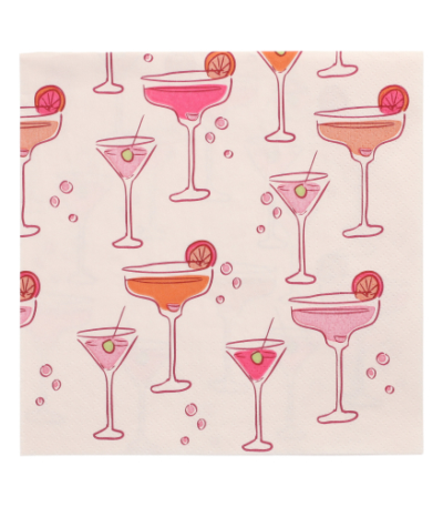 Product foto van 20 Servetten 3-laags 1/4 vouw 33 cm x 33 cm "Aperitifs"