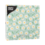 Product foto van 20 Servetten 3-laags 1/4 vouw 33 cm x 33 cm "Lots of Daisies"