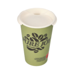 Product foto van 50 Deckel für Trinkbecher Suikerriet rond Ø 8 cm wit "liplid"