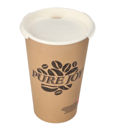 Product foto van 50 Deckel für Trinkbecher Suikerriet rond Ø 9 cm wit "liplid"