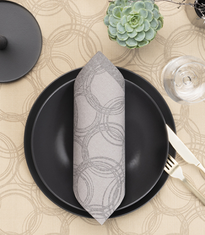 Product foto van 50 Servetten "ROYAL Collection" 1/4 vouw 40 cm x 40 cm grijs "Bubbles"