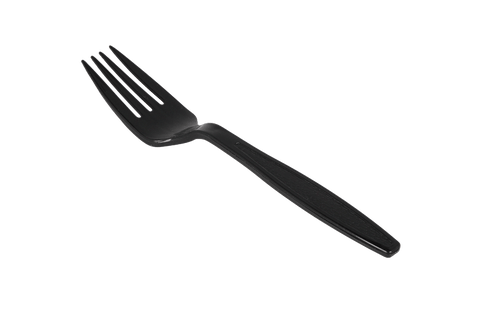 Product foto van Herbruikbare vork 170mm PP zwart