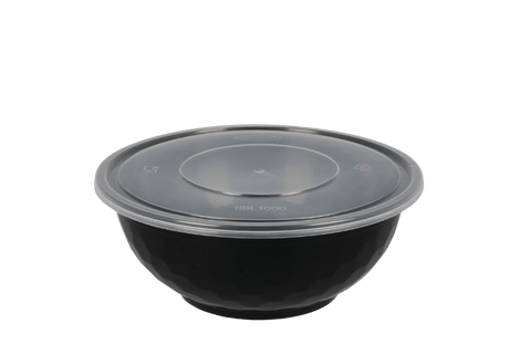 Product foto van Bowl + deksel PP 1000ml zwart