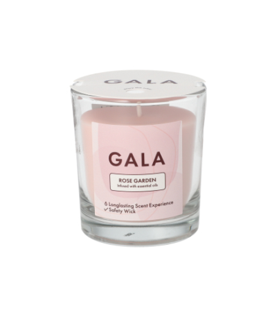 Product foto van "GALA" Geurkaars in glas Ø 70 mm · 77 mm roze - Rose Garden "Mini Nutella"