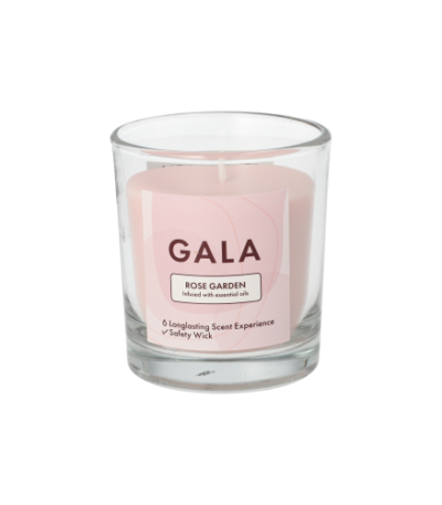 Product foto van "GALA" Geurkaars in glas Ø 70 mm · 77 mm roze - Rose Garden "Mini Nutella"
