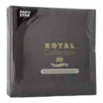 Product foto van 50 Servetten "ROYAL Collection" 1/4 vouw 40 cm x 40 cm diep zwart