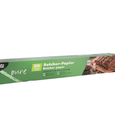 Product foto van Butcher Paper Papier (kraft) "pure" 50 m x 60 cm in dispenser doos