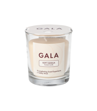 Product foto van "GALA" Geurkaars in glas Ø 70 mm · 77 mm creme - Soft Vanilla "Mini Nutella"