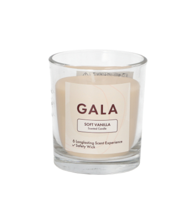 Product foto van "GALA" Geurkaars in glas Ø 70 mm · 77 mm creme - Soft Vanilla "Mini Nutella"