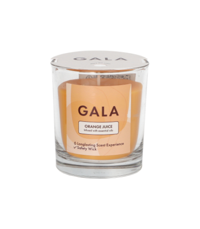 Product foto van "GALA" Geurkaars in glas Ø 70 mm · 77 mm oranje - Orange Juice "Mini Nutella"