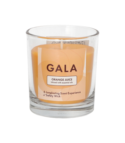Product foto van "GALA" Geurkaars in glas Ø 70 mm · 77 mm oranje - Orange Juice "Mini Nutella"