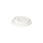 Product foto van 100 Dome Deksel met sluiting PS "To Go" Ø 8 cm · 2 cm wit