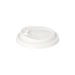 Product foto van 100 Dome Deksel met sluiting PS "To Go" Ø 9 cm · 2 cm wit