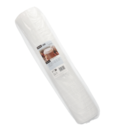 Product foto van 100 Dome Deksel met sluiting PS "To Go" Ø 9 cm · 2 cm wit