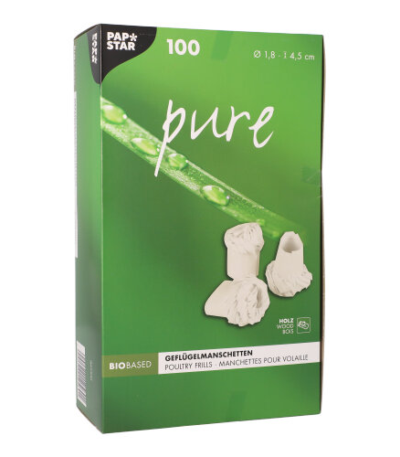 Product foto van 100 Kipmanchetten "pure" Ø 1