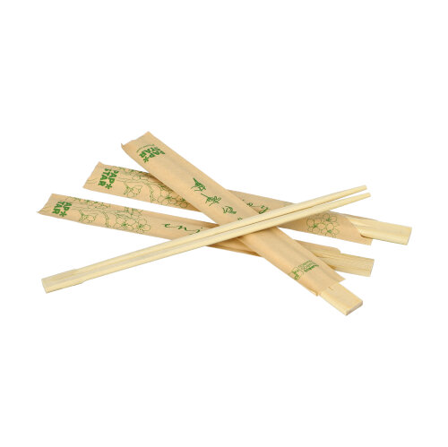 100 Paar Eetstokjes Bamboe "ASIA" 21 cm per stuk verpakt Product foto van 100 Paar Eetstokjes Bamboe "ASIA" 21 cm per stuk verpakt