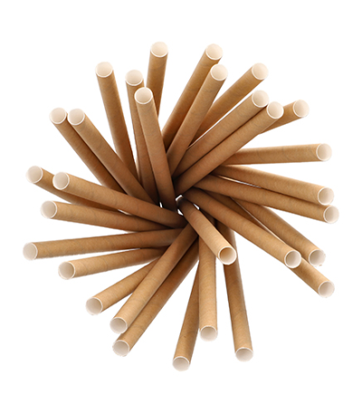 Product foto van 100 Shake rietjes Papier Ø 10 mm · 21 cm bruin