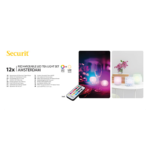 Product foto van 12 LED-Theelichten incl. laadstation Ø 4 cm · 5 cm assorti kleuren "Amsterdam" Brandduur 12–40 u