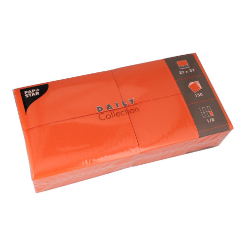150 Servetten "DAILY Collection" 1/8 vouw 32 cm x 32 cm nectarine Product foto van 150 Servetten "DAILY Collection" 1/8 vouw 32 cm x 32 cm nectarine