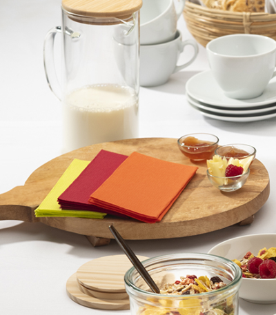 Product foto van 20 Servetten "DAILY Collection" 1/4 vouw 32 cm x 32 cm bordeaux