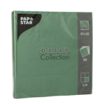 Product foto van 20 Servetten "DAILY Collection" 1/4 vouw 32 cm x 32 cm donkergroen