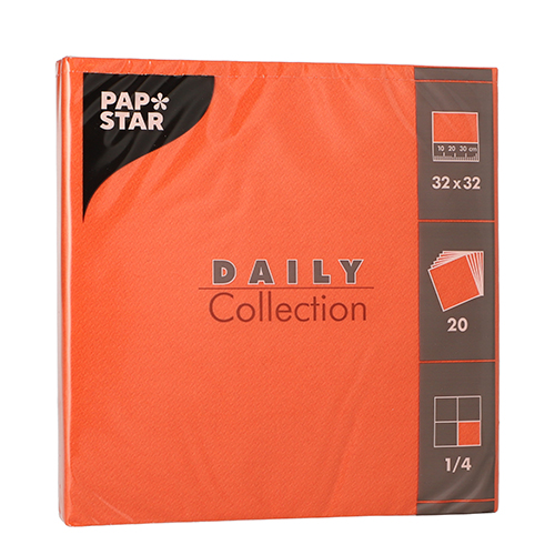 20 Servetten "DAILY Collection" 1/4 vouw 32 cm x 32 cm nectarine Product foto van 20 Servetten "DAILY Collection" 1/4 vouw 32 cm x 32 cm nectarine