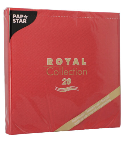 Product foto van 20 Servetten "ROYAL Collection" 1/4 vouw 40 cm x 40 cm bordeaux