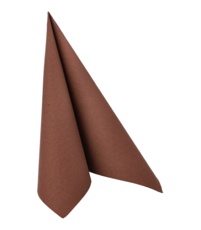 Product foto van 20 Servetten "ROYAL Collection" 1/4 vouw 40 cm x 40 cm bruin