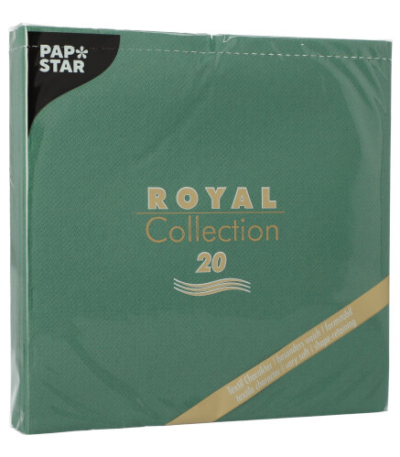 Product foto van 20 Servetten "ROYAL Collection" 1/4 vouw 40 cm x 40 cm donkergroen