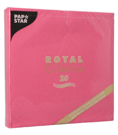Product foto van 20 Servetten "ROYAL Collection" 1/4 vouw 40 cm x 40 cm fuchsia