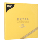 Product foto van 20 Servetten "ROYAL Collection" 1/4 vouw 40 cm x 40 cm geel
