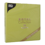 Product foto van 20 Servetten "ROYAL Collection" 1/4 vouw 40 cm x 40 cm olijfgroen
