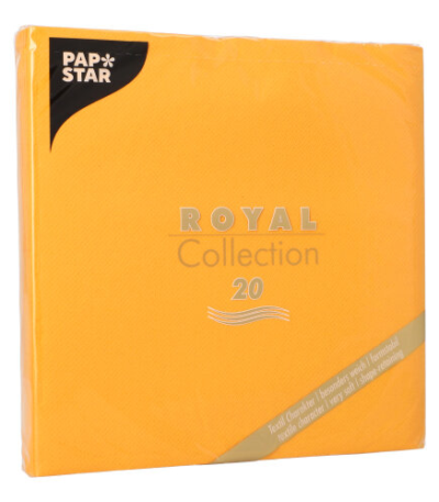Product foto van 20 Servetten "ROYAL Collection" 1/4 vouw 40 cm x 40 cm oranje
