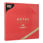 Product foto van 20 Servetten "ROYAL Collection" 1/4 vouw 40 cm x 40 cm rood