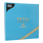 Product foto van 20 Servetten "ROYAL Collection" 1/4 vouw 40 cm x 40 cm turkoois