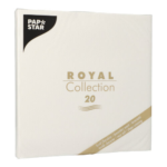 Product foto van 20 Servetten "ROYAL Collection" 1/4 vouw 40 cm x 40 cm wit