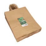 papier 35 cm x 26 cm x 12 cm bruin met gedraaid handvat
